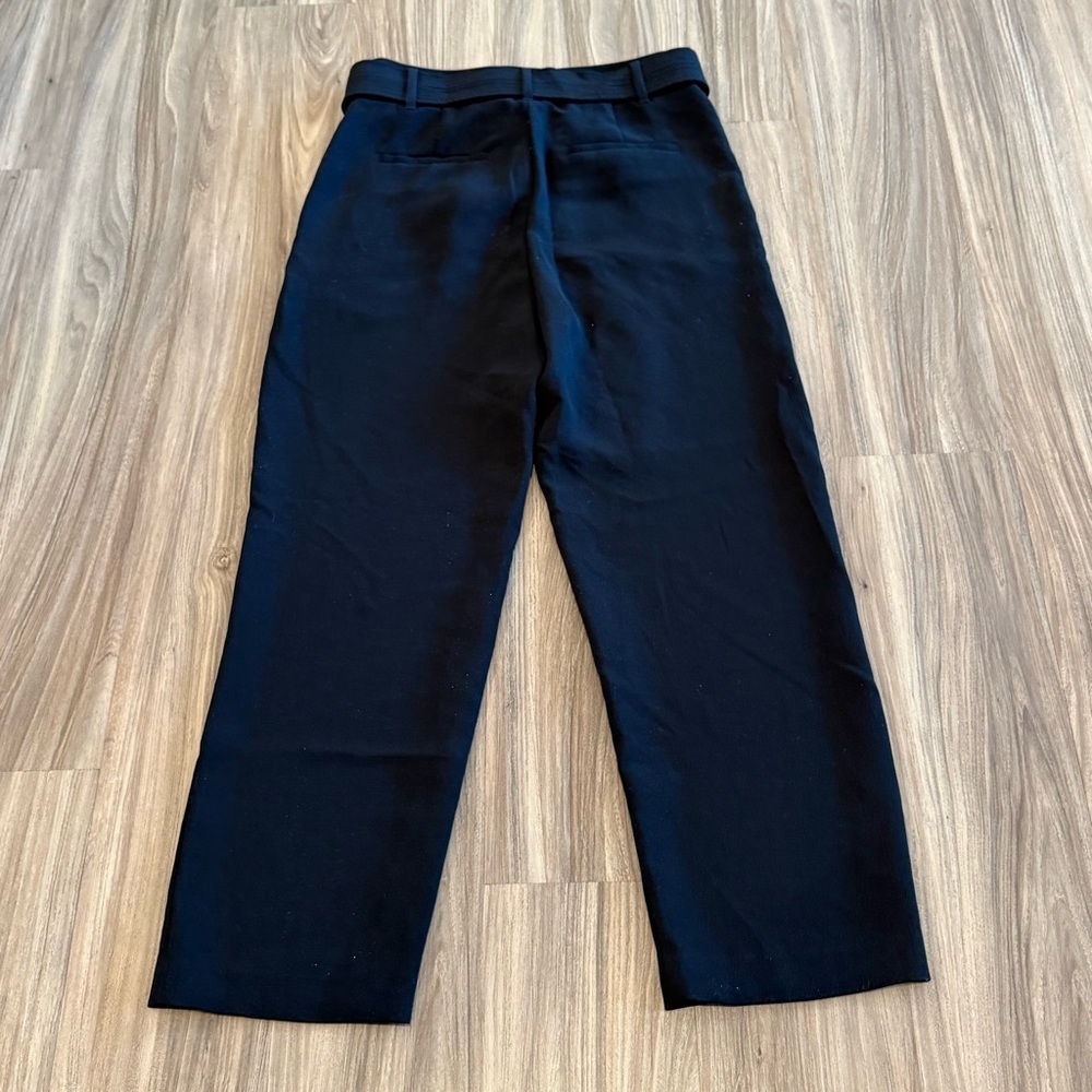 Wilfred Black Tie Front Cropped Trouser Crepe Pants Size 6 - Picture 13 of 15